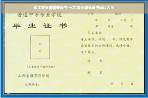 化工专业有哪些证书-化工专业毕业证书图片大全