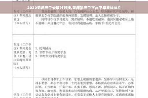 2020芜湖三中录取分数线,芜湖第三中学高中毕业证图片