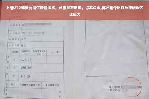 上港U19球员高海生涉嫌酒驾，已被警方刑拘，你怎么看,苏州哪个区以后发展潜力比较大