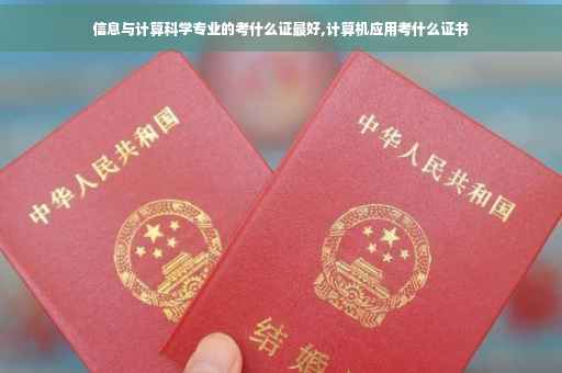 信息与计算科学专业的考什么证最好,计算机应用考什么证书