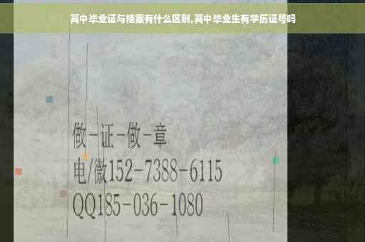 高中毕业证与档案有什么区别,高中毕业生有学历证号吗