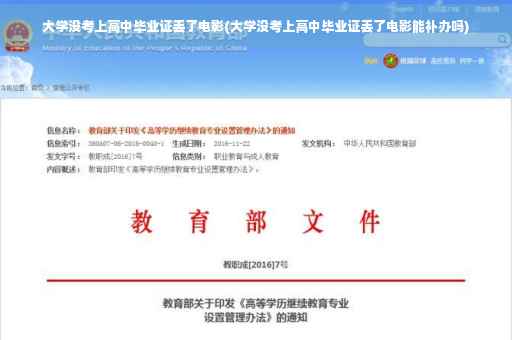 大学没考上高中毕业证丢了电影(大学没考上高中毕业证丢了电影能补办吗)