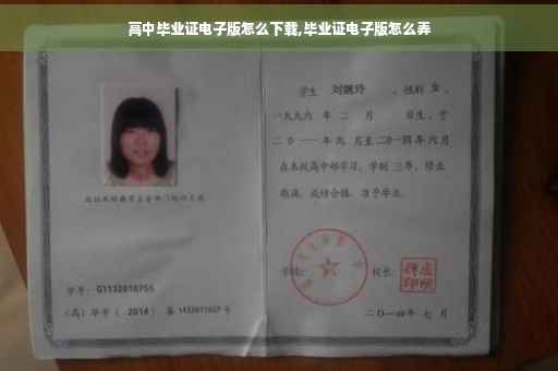 高中毕业证电子版怎么下载,毕业证电子版怎么弄