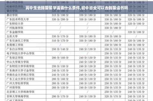 高中生去韩国留学需要什么条件,初中毕业可以去韩国读书吗