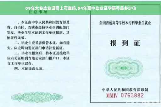 09年大专毕业证网上可查吗,04年高中毕业证学籍号是多少位