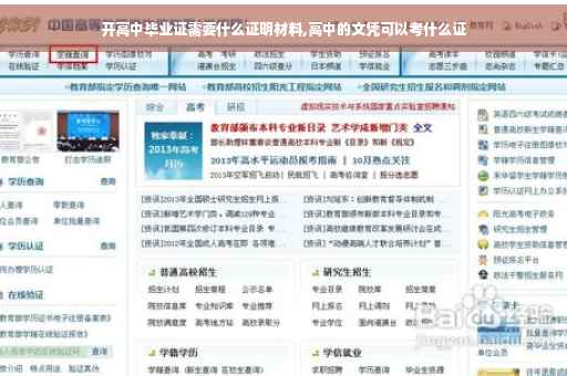 开高中毕业证需要什么证明材料,高中的文凭可以考什么证 开高中毕业证需要什么证明材料,高中的文凭可以考什么证