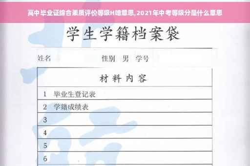 高中毕业证综合素质评价等级H啥意思,2021年中考等级分是什么意思