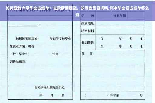 如何查找大学毕业成绩单？去政府调档案，政府会给查询吗,高中毕业证成绩单怎么填