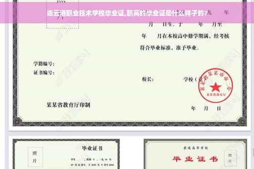 连云港职业技术学校毕业证,职高的毕业证是什么样子的?