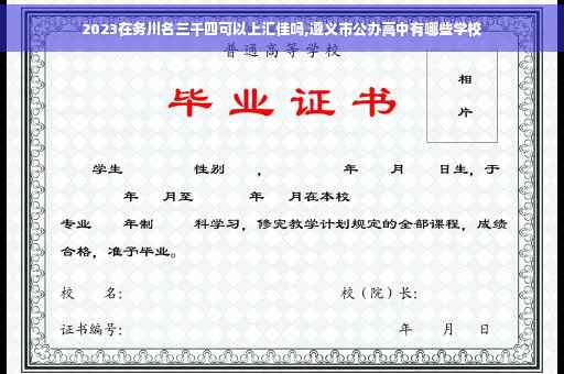 2023在务川名三千四可以上汇佳吗,遵义市公办高中有哪些学校
