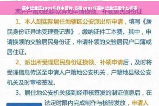 高中毕业证2001年样本图片,安徽2001年高中毕业证是什么样子