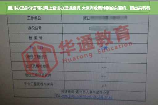 四川办理身份证可以网上查询办理进度吗,大家有收藏特别的东西吗，晒出来看看
