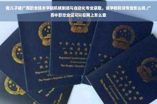 我儿子被广西职业技术学院机械制造与自动化专业录取。该学校和该专业怎么样,广西中职毕业证可以在网上怎么查 我儿子被广西职业技术学院机械制造与自动化专业录取。该学校和该专业怎么样,广西中职毕业证可以在网上怎么查