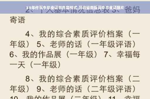 80年代高中毕业证书内容格式,河北最新版高中毕业证图片