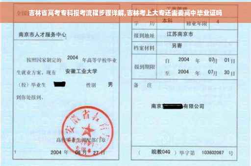 吉林省高考专科报考流程步骤详解,吉林考上大专还需要高中毕业证吗