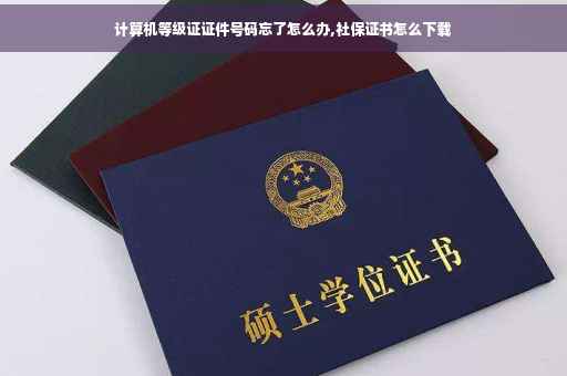 计算机等级证证件号码忘了怎么办,社保证书怎么下载