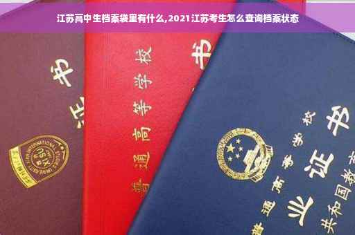 江苏高中生档案袋里有什么,2021江苏考生怎么查询档案状态