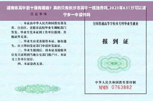 湖南省高中前十强有哪些？真的只有长沙市高中一枝独秀吗,2023年631分可以进宁乡一中读书吗