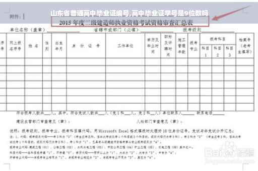 山东省普通高中毕业证编号,高中毕业证学号是9位数吗