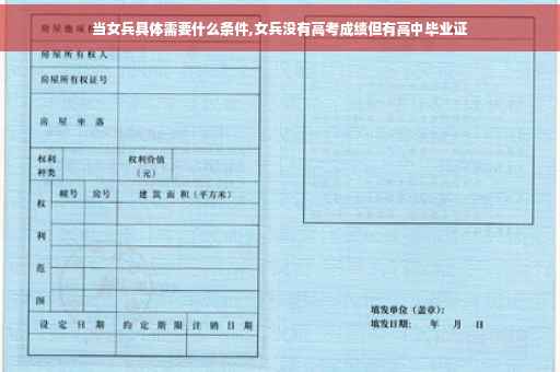 当女兵具体需要什么条件,女兵没有高考成绩但有高中毕业证