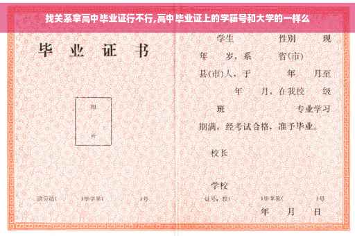找关系拿高中毕业证行不行,高中毕业证上的学籍号和大学的一样么