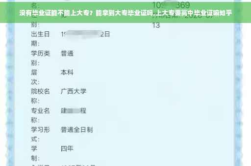 没有毕业证能不能上大专？能拿到大专毕业证吗,上大专要高中毕业证嘛知乎