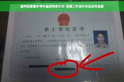 宿州市谢集中学中最高考多少分-灵璧二中高中毕业证书全称