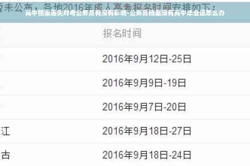 高中档案丢失对考公务员有没有影响-公务员档案没有高中毕业证怎么办