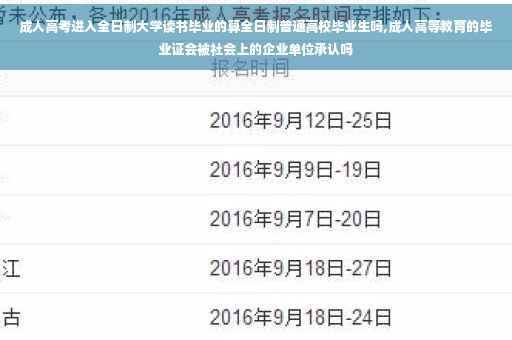成人高考进入全日制大学读书毕业的算全日制普通高校毕业生吗,成人高等教育的毕业证会被社会上的企业单位承认吗