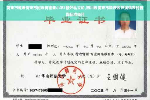 南充市或者南充市附近有哪些小学?最好私立的,四川省南充市顺庆区芦溪镇农村低保标准每月