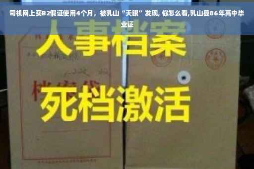 司机网上买B2假证使用4个月，被乳山“天眼”发现, 你怎么看,乳山县86年高中毕业证