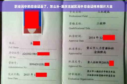 职业高中的毕业证丢了，怎么补-重庆主城区高中毕业证样本图片大全