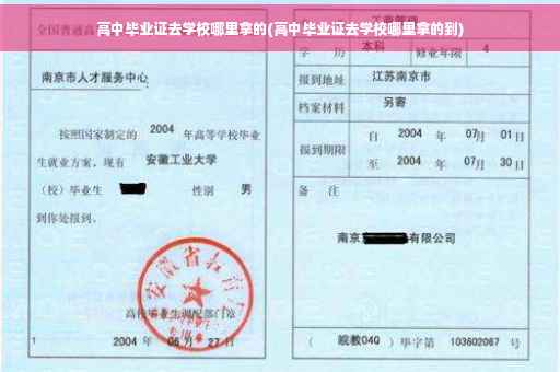 高中毕业证去学校哪里拿的(高中毕业证去学校哪里拿的到)