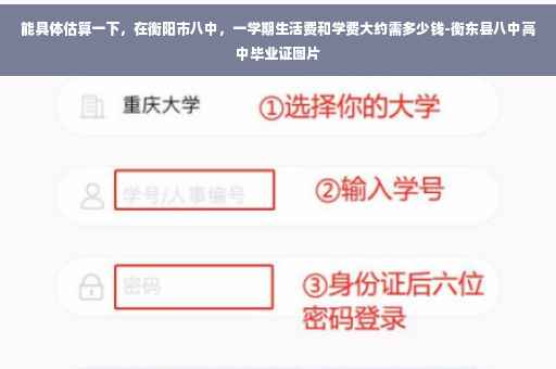 能具体估算一下，在衡阳市八中，一学期生活费和学费大约需多少钱-衡东县八中高中毕业证图片