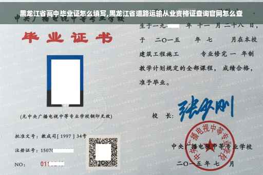 黑龙江省高中毕业证怎么填写,黑龙江省道路运输从业资格证查询官网怎么查