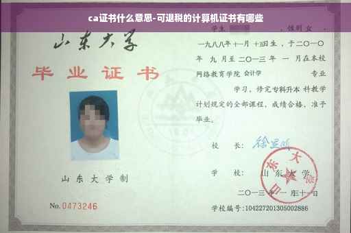 ca证书什么意思-可退税的计算机证书有哪些