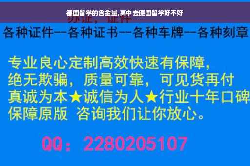 德国留学的含金量,高中去德国留学好不好