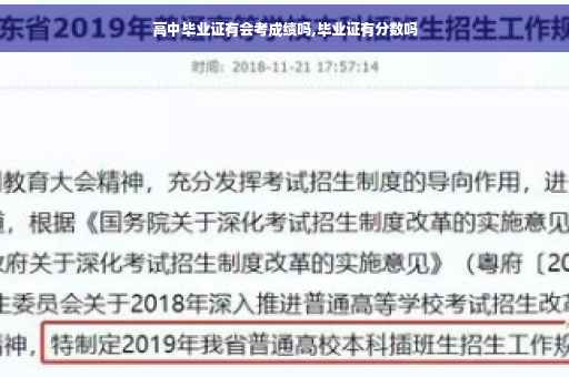 高中毕业证有会考成绩吗,毕业证有分数吗