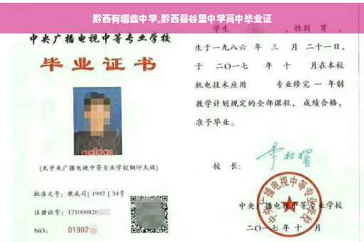 黔西有哪些中学,黔西县谷里中学高中毕业证