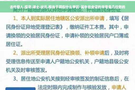 古代举人.探花.进士.状元.相当于现在什么学历-高中毕业证的字号是几位数的