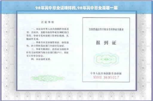 98年高中毕业证啥样的,98年高中毕业是哪一届