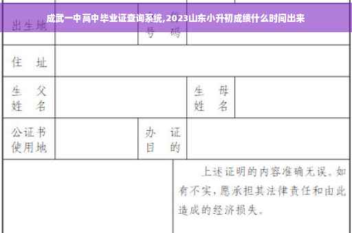 成武一中高中毕业证查询系统,2023山东小升初成绩什么时间出来