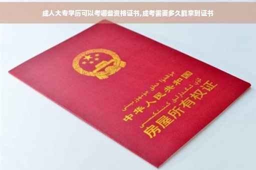 成人大专学历可以考哪些资格证书,成考需要多久能拿到证书