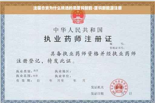 法国合资为什么挑选的是厦钨新能-厦钨新能源注册