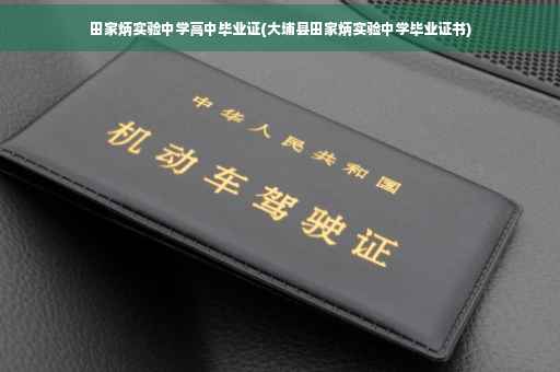 田家炳实验中学高中毕业证(大埔县田家炳实验中学毕业证书)