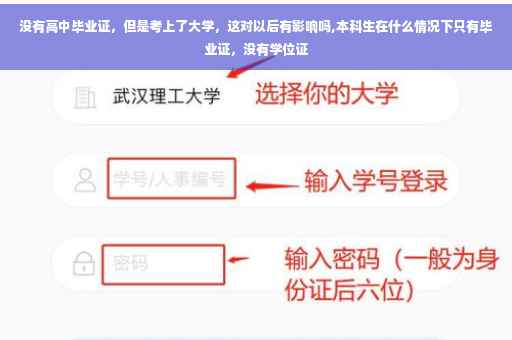 没有高中毕业证，但是考上了大学，这对以后有影响吗,本科生在什么情况下只有毕业证，没有学位证