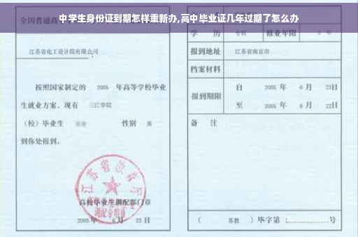 中学生身份证到期怎样重新办,高中毕业证几年过期了怎么办