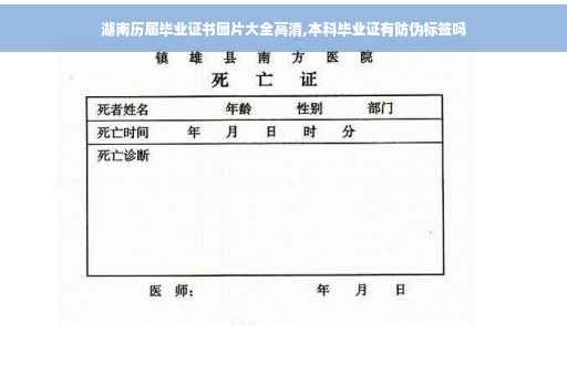湖南历届毕业证书图片大全高清,本科毕业证有防伪标签吗