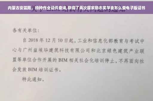 内蒙古安监局，特种作业证件查询,获得了两次国家励志奖学金怎么查电子版证书