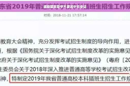 哪些国家留学不要高中毕业证